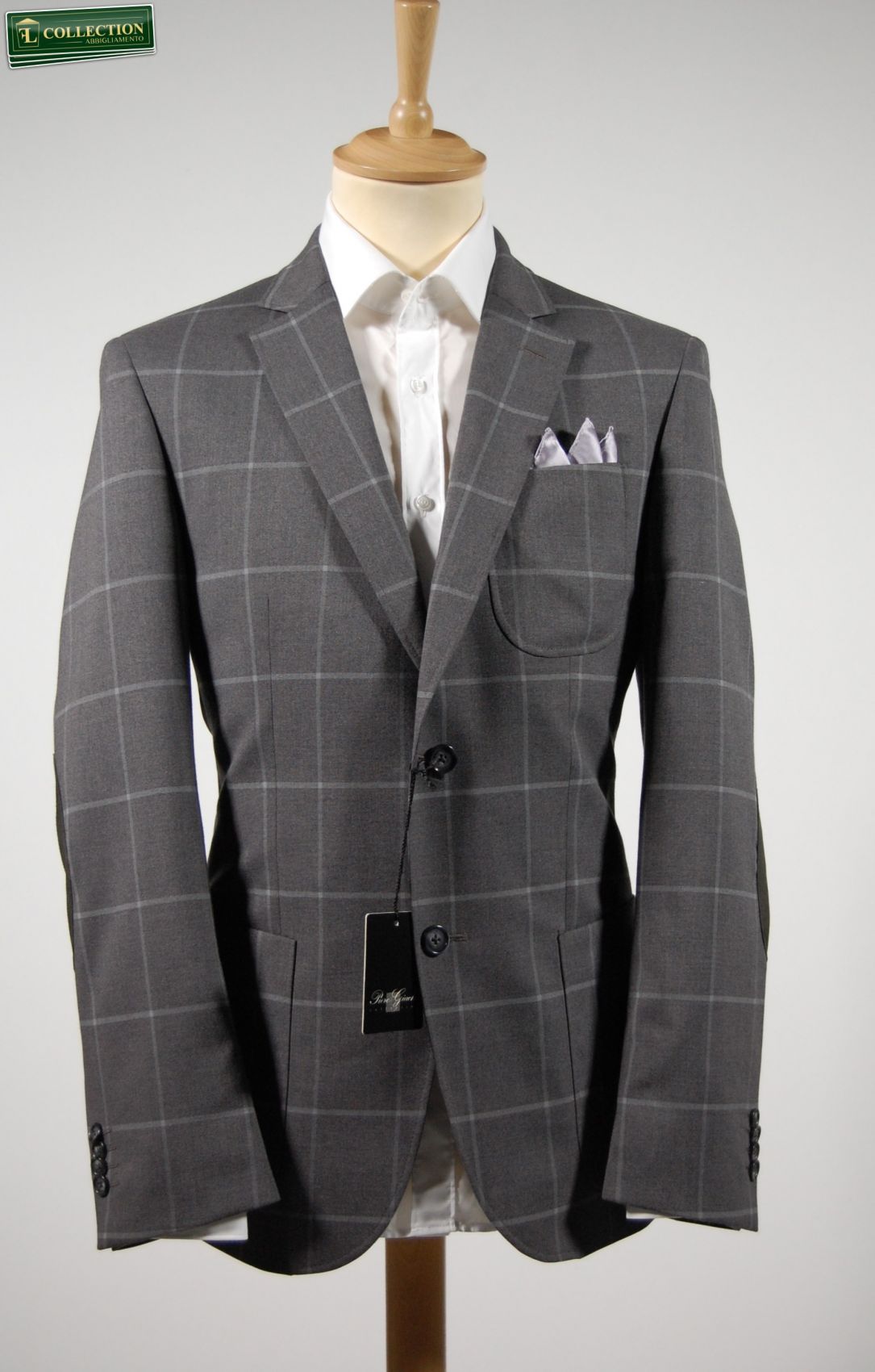 gray tartan suit